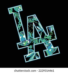 LA vibes  t-shirt and apparel vector design, print, typography, poster, emblem with palm trees.