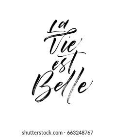 La Vie Est Belle Postcard French Stock Vector (Royalty Free) 663248767 ...