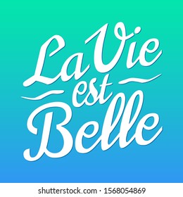 la vie est belle translation in English Life is beautiful. French quote