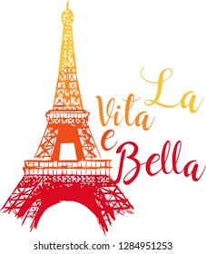 La vita e bella t-shirt. Vector print, typography, poster, emblem. - Vector