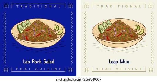 Laap Muu Lao Pork laap salad - Thailand traditional food