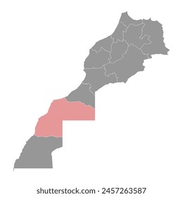 Laayoune Sakia El Hamra map, administrative division of Morocco. Vector illustration.