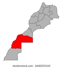 Laayoune-Sakia El Hamra set of Morocco map symbol shape, travel web icon vector illustration .