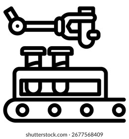 lab automation web icon in outline style