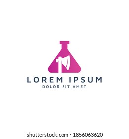 lab and ax negative space logo design