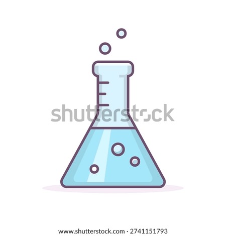 Lab beaker colorful icon. Science flask symbol. Vector isolated illustration.