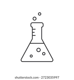 Lab beaker icon, chemistry flask symbol. Vector isolated illustration.