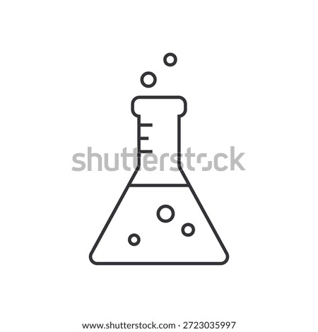 Lab beaker icon, chemistry flask symbol. Vector isolated illustration.