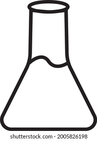 Lab beaker linear icon. Thin line illustration. Contour symbol. Vector isolated outline drawing.