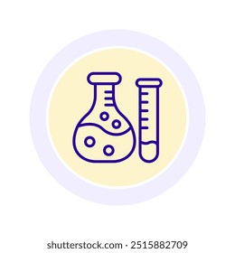 Icono del tubo de ensayo del vaso de precipitados del laboratorio, vaso de precipitados, tubo de ensayo, laboratorio, ciencia, Vector editable, píxel perfecto, archivo ai del ilustrador