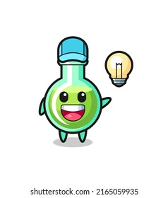 lab beakers character cartoon getting the idea , cute style design for t shirt, sticker, logo element