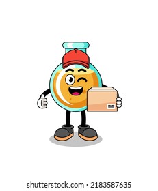 panaderos de laboratorio dibujos animados de mascota como mensajero , diseño de personajes