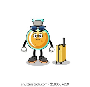 lab beakers mascot doing vacation , character design