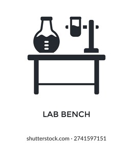 Lab Bench Icon Glyph Style. Vector Illustration For Graphic Design