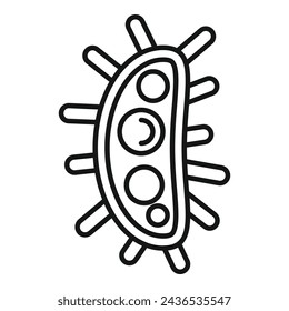 Vector de contorno de icono de bio bacteria de laboratorio. Laboratorio científico de salud. Análisis de calidad escolar