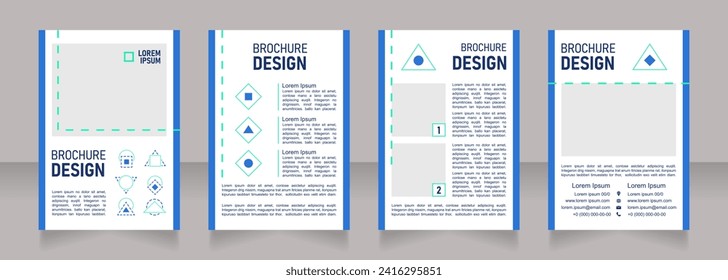 Lab blank brochure design. Template set with copy space for text. Premade corporate reports collection. Editable 4 paper pages. Bahnschrift SemiLight, Bold SemiCondensed, Arial Regular fonts used