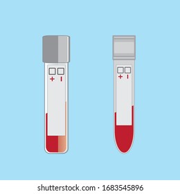 Lab blood test tube vector design with blank text space. Two different type laboratory tubes.