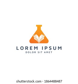 lab and book negative space logo design