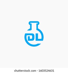 lab bottle logo simple premium