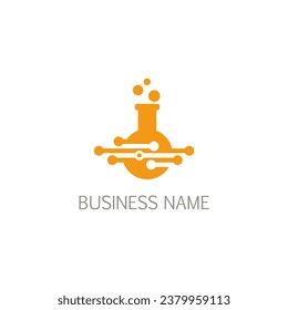Lab bottle science logo vector image
