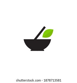 Lab bowl and leaf illustration vector design