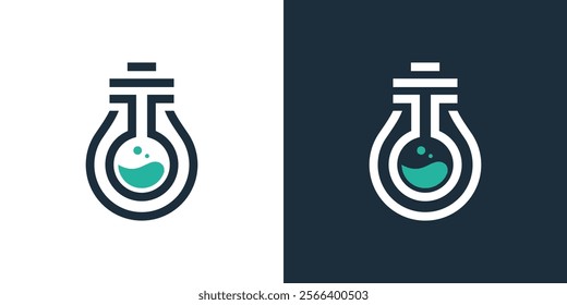 Lab bulb logo. Research, lighting. Icon symbol design template EPS 10.	