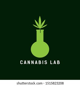 Lab Cannabis Leaf marijuana Logo Design