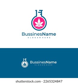 Plantilla vectorial del logotipo de laboratorio de cannabis. Conceptos de diseño del logotipo de cannabis creativo