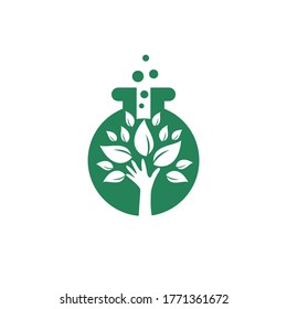 Lab care vector logo design. Natural lab logo design concept
