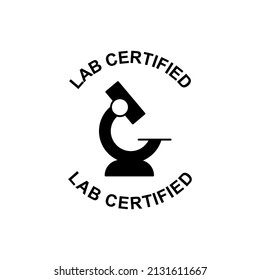Lab-zertifiziertes Symbol auf schwarz-weißem Hintergrund, gefüllt
