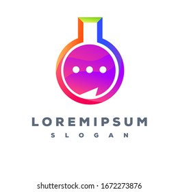 Lab chat logo design ready to use