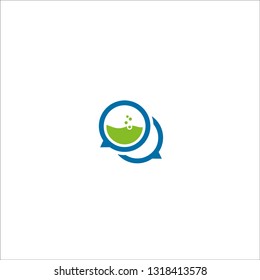 Lab Chat Logo, Lab Talk Logo Template Design Vector, Emblem, Design Concept, Creative Symbol, Icon - Vector 