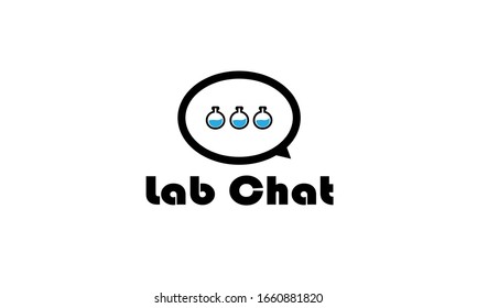 Lab Chat Logo, Lab Talk Logo Template Design Vector, Emblem, Design Concept, Creative Symbol, Icon - Vector