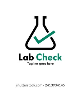 Lab check design logo template illustration