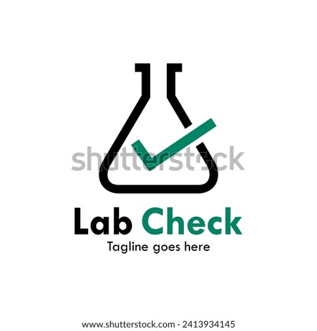 Lab check design logo template illustration