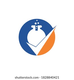Lab Check vector logo design. Lab check verified logo vector icon illustration.