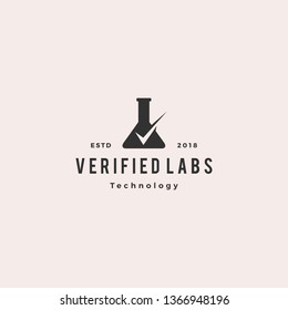 lab check verified logo vector icon illustration