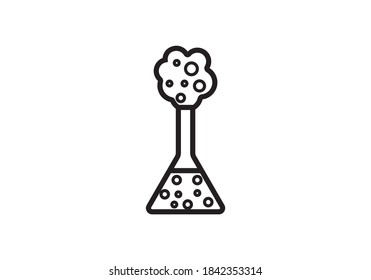 Lab Chemical glassware line icon in vector