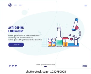 lab chemical research process. Doping agency experiment, laboratory concept. vector illustration in flat design