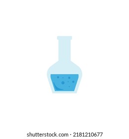 Lab chemical tubes set. Glass beaker, tubes and bottles, tools for laboratory experiment, flasks in holder, burner. Vector illustration for chemistry, medical research, science concept