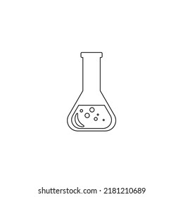 Lab chemical tubes set. Glass beaker, tubes and bottles, tools for laboratory experiment, flasks in holder, burner. Vector illustration for chemistry, medical research, science concept