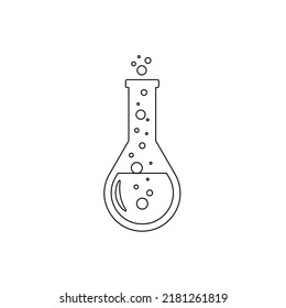 Lab chemical tubes set. Glass beaker, tubes and bottles, tools for laboratory experiment, flasks in holder, burner. Vector illustration for chemistry, medical research, science concept