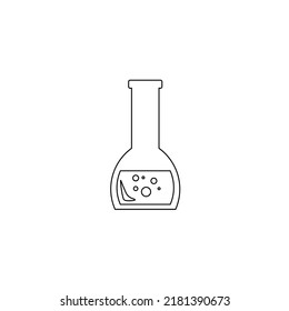 Lab chemical tubes set. Glass beaker, tubes and bottles, tools for laboratory experiment, flasks in holder, burner. Vector illustration for chemistry, medical research, science concept