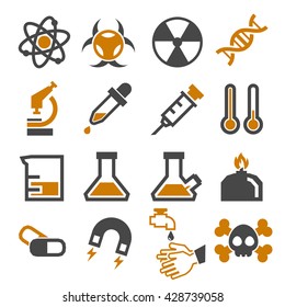 lab, chemistry, science icon set