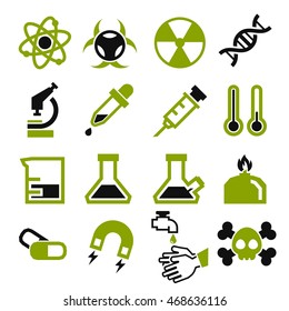 lab, chemistry, science icon set