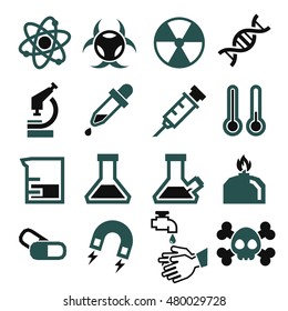 lab, chemistry, science icon set