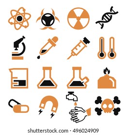 lab, chemistry, science icon set