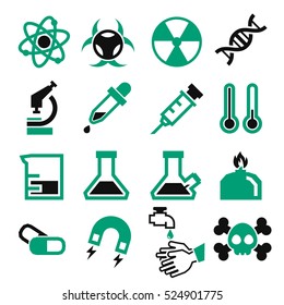 lab, chemistry, science icon set