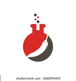Lab Chili logo design vector template, Red Chili logo. Symbol Icon