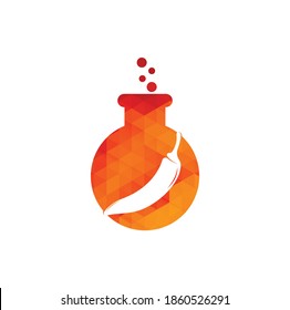Lab Chili Logo Design Vektorvorlage, Red Chili Logo. Symbolsymbol